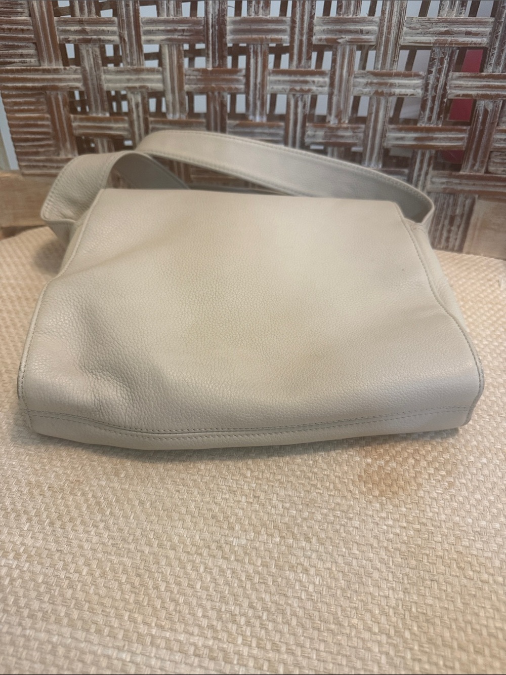 Longchamp Cream Leather Crossbody Shoulder Bag - Picture 6 of 6